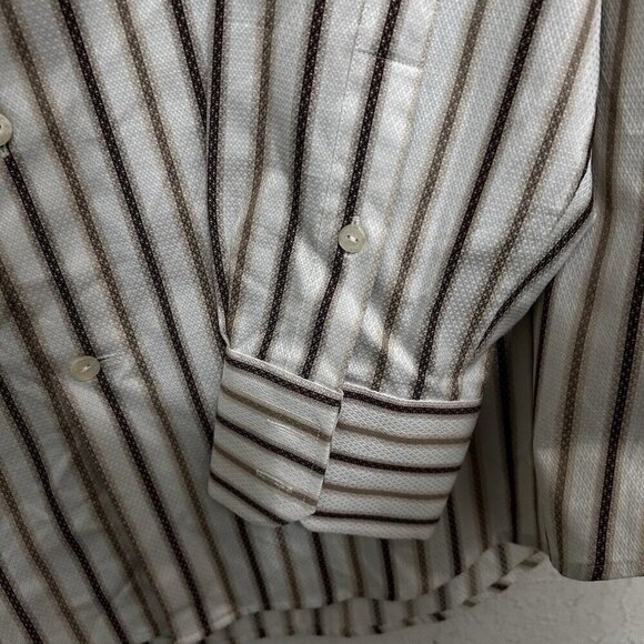 Versace Collection Business Fit Button Down Dress Shirt White Striped Sz 15.5/39 - Picture 3 of 10
